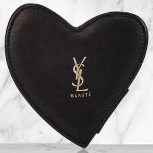 Yves Saint Laurent Beauty Black Heart-Shaped YSL Vanity Case  Pouch Small New